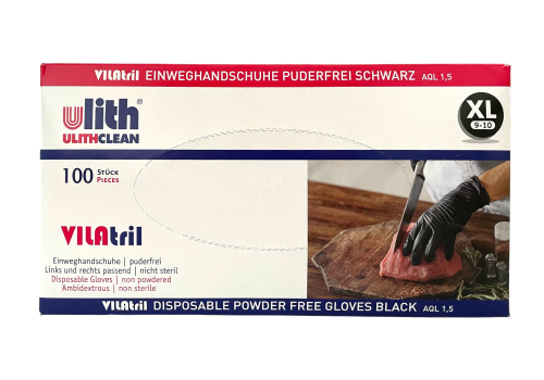 Einweg Vilatril-Hybrid-Handschuh schwarz 100er/Box