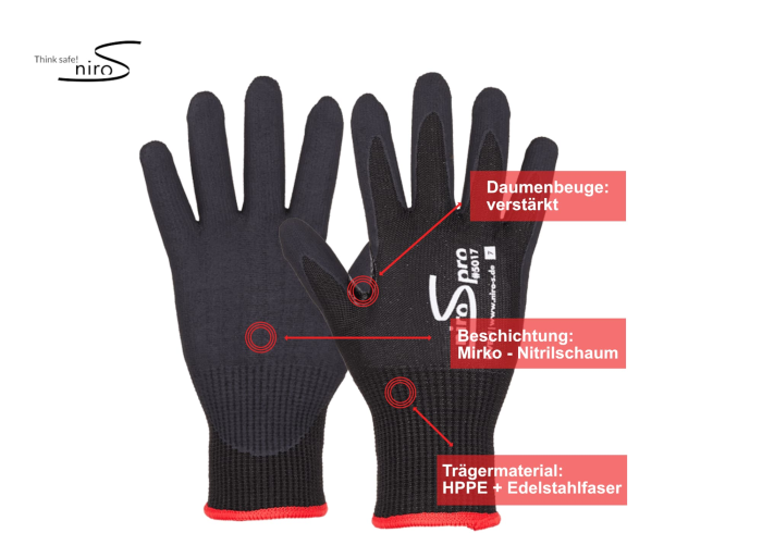 Portwest A620 PU-Schnittschutz-Handschuh Arbeitshandschuh - 4 Paar, Gr Portwest A620 PU-Schnittschutz-Handschuh Arbeitshandschuh - 4 Paar, Gr