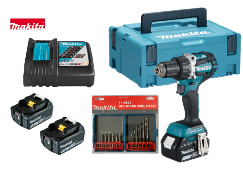 MAKITA Akku-Bohrschrauber Set 18V - DDF484MR - Black Edition