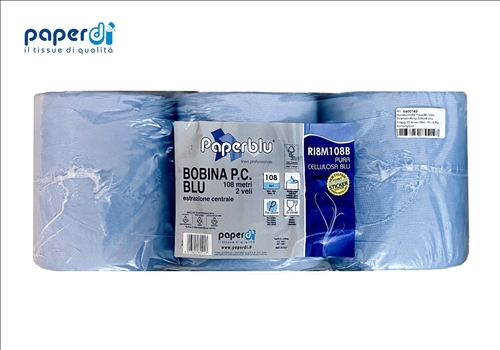 PAPERBLU Handtuchrolle MIDI Innenabrollung Zellstoff blau 