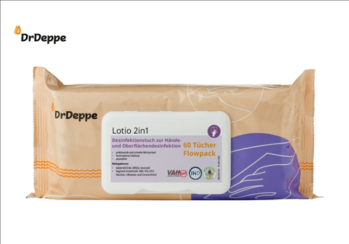 Lotio 2in1 WIPES Flowpack Hand- & Fläche 60 Desi-Tücher