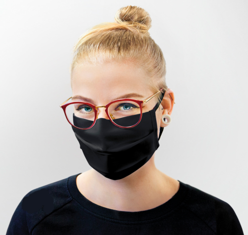 Mund-Nasen-Maske - 100% Baumwolle schwarz - Unisex - EU