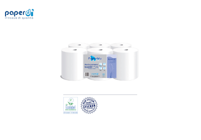 Handtuchrolle PaperBlu MIDI Innenab Zellstoff weiß 