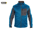 DASSY CONVEX Midlayer Fleece Jacke D-Flex azurblau und grau Vorderseite
