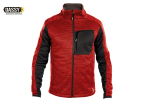 DASSY CONVEX Midlayer Fleece Jacke D-Flex rot schwarz Vorderseite