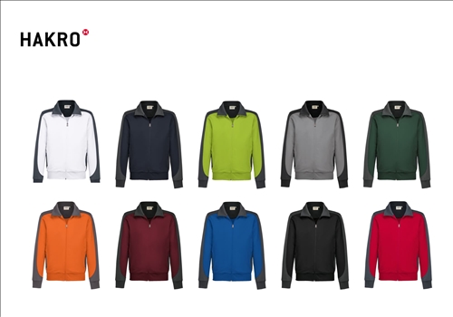 HAKRO Herren Sweatjacke Contrast MIKRALINAR® #477