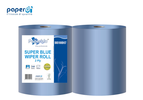 Putzp.-Rolle Zellstoff blau 2-lag. 1000 Blatt